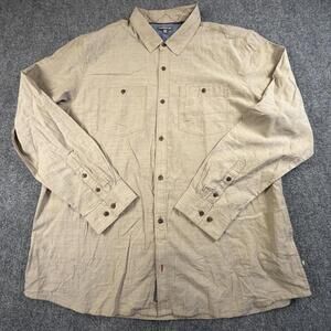 Toad&Co XXL Men's Casual Button-Up Shirt Beige Organic Cotton #1249